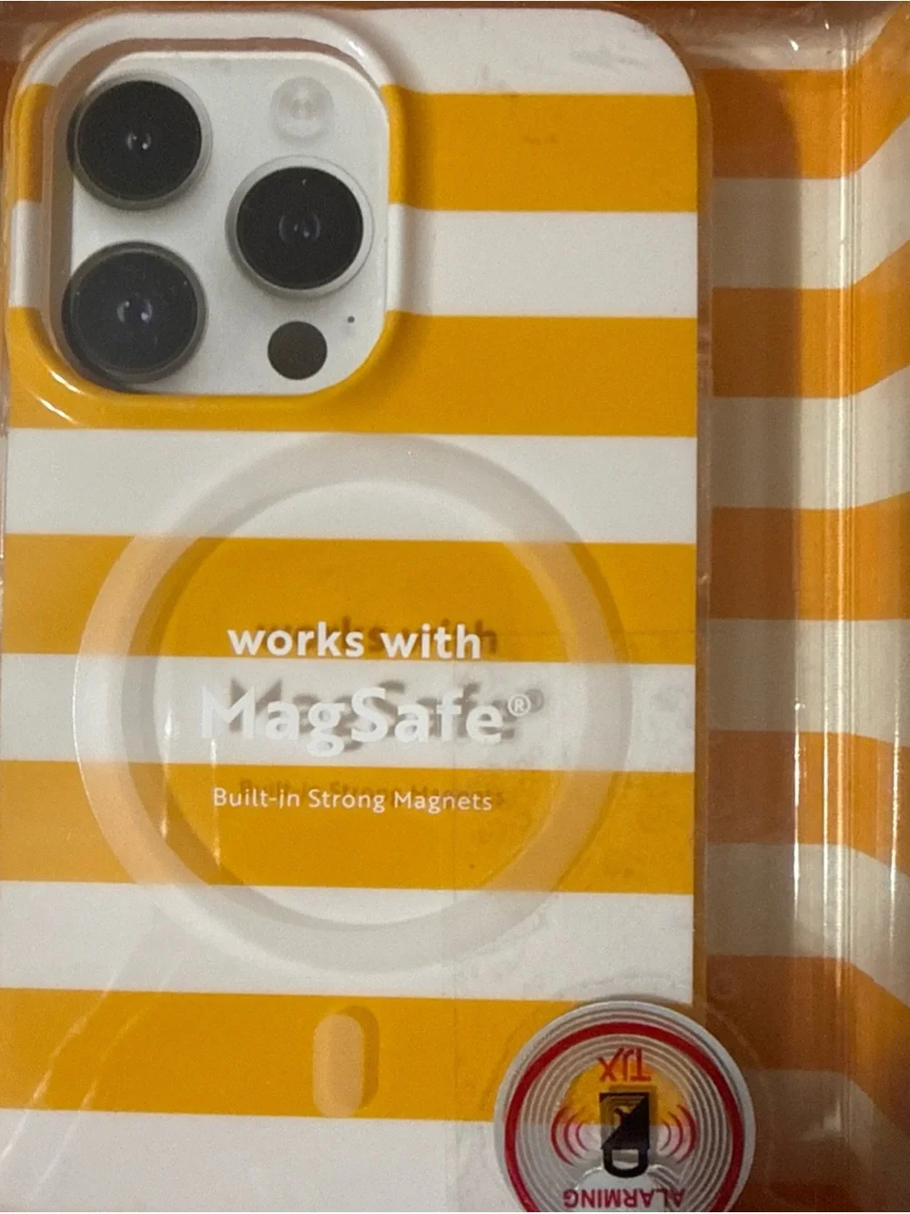 MVMT Cabana Stripe MagSafe iPhone Case in Yellow & White
